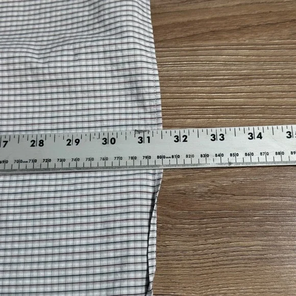 Canali Brushed Button Down Shirt Mens 44-17 1/2 Cream Red Check Business Italy - Picture 9 of 11